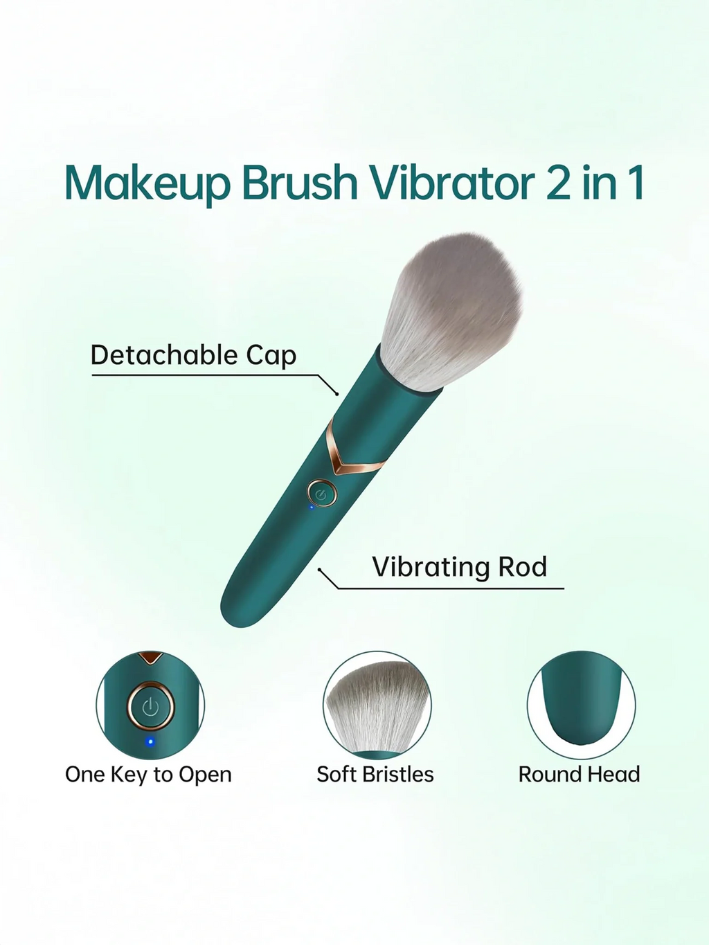 Makeup brush vibrator with 10 Vibration modes