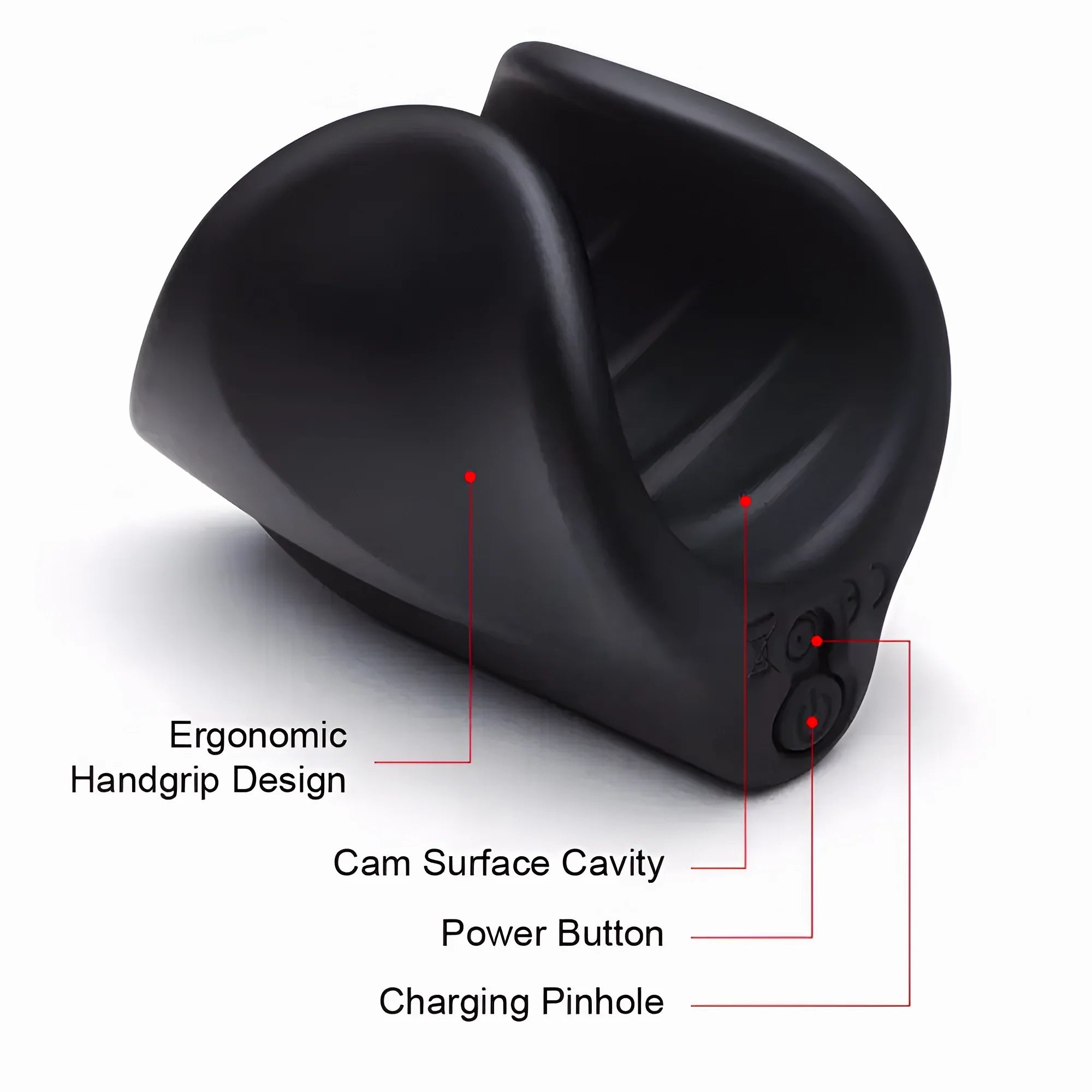 Black silicone men’s stroker with spiral textured design